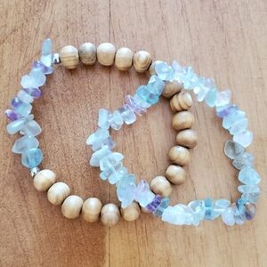 Natural Fluorite Chip Bracelets